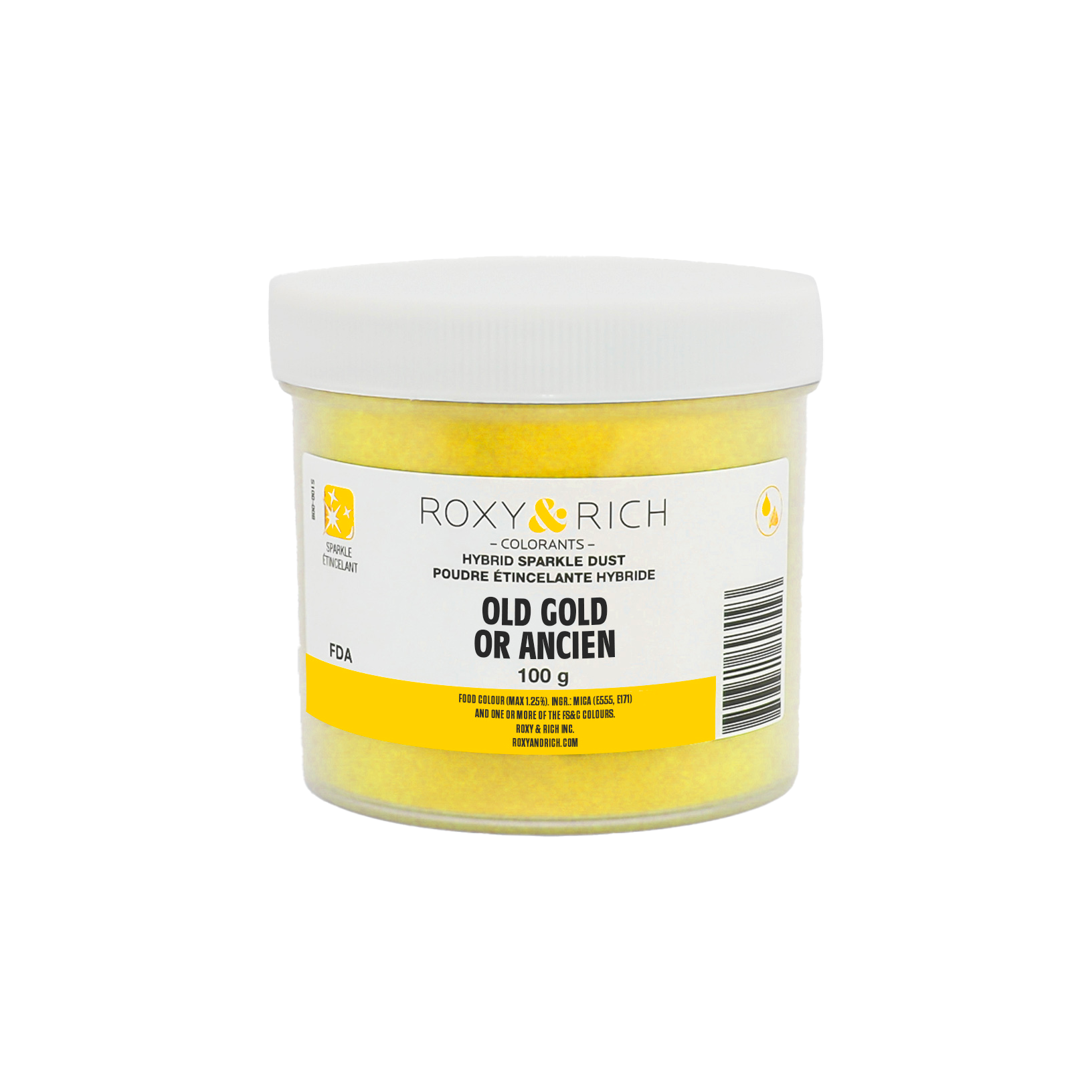 Poudre étincelante hybride Or Ancien 100g - Roxy & Rich - Poudre étincelante - S100-048 - La Guilde Culinaire