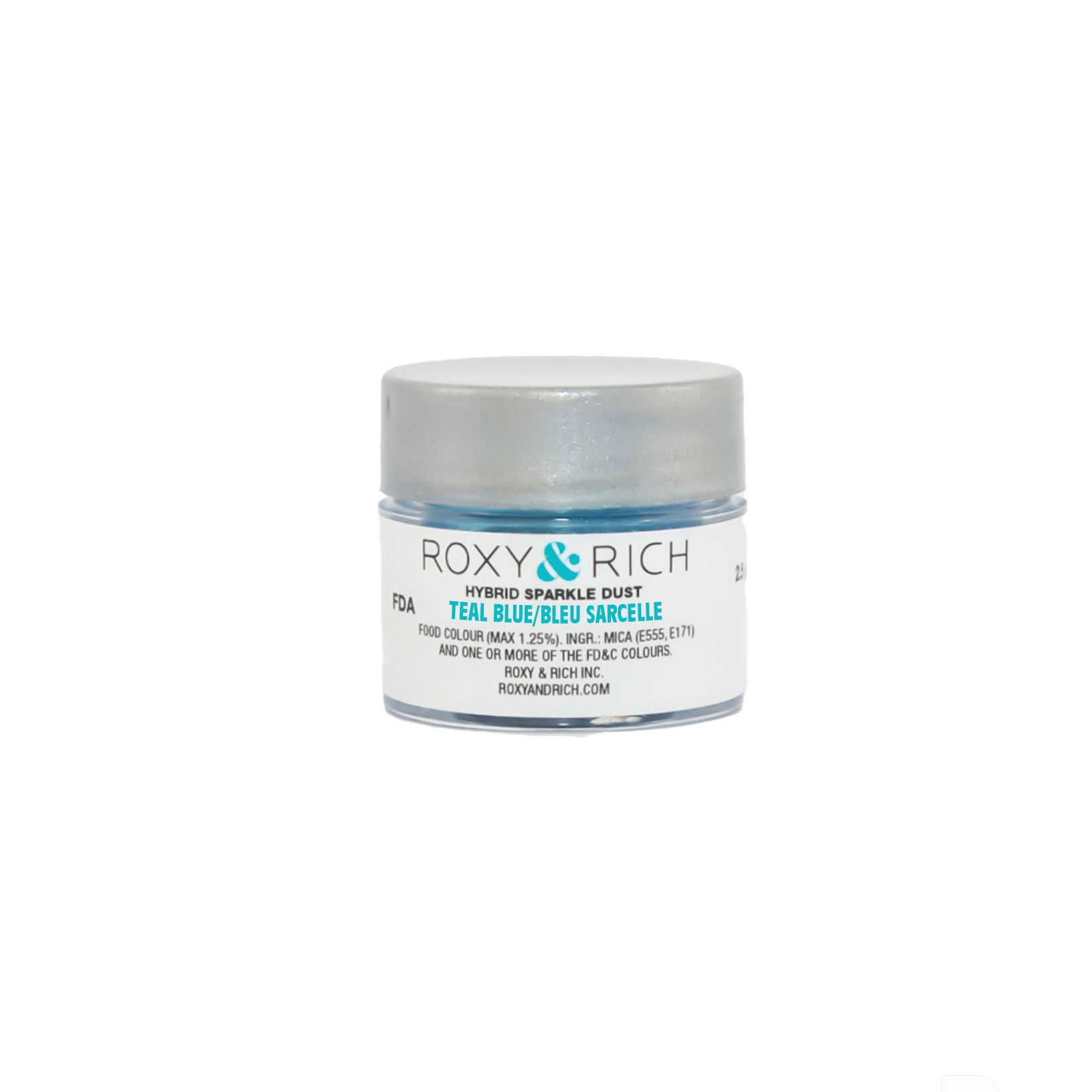 Poudre étincelante hybride Bleu Sarcelle 2.5g - Roxy & Rich - Poudre étincelante - S2-008 - La Guilde Culinaire