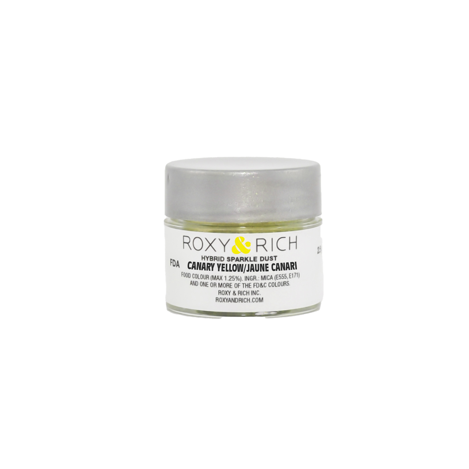 Poudre étincelante hybride Jaune Canari 2.5g - Roxy & Rich - Poudre étincelante - S2-012 - La Guilde Culinaire