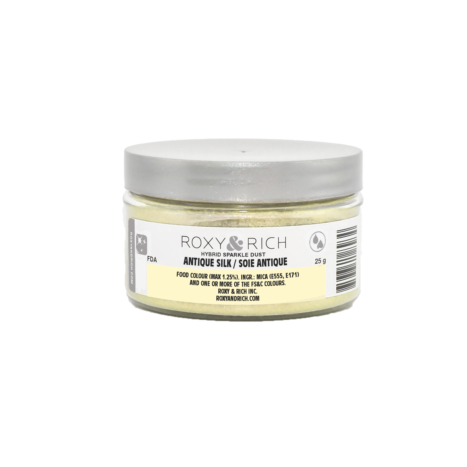 Poudre étincelante hybride Soie Antique 25g - Roxy & Rich - Poudre étincelante - S25-001 - La Guilde Culinaire