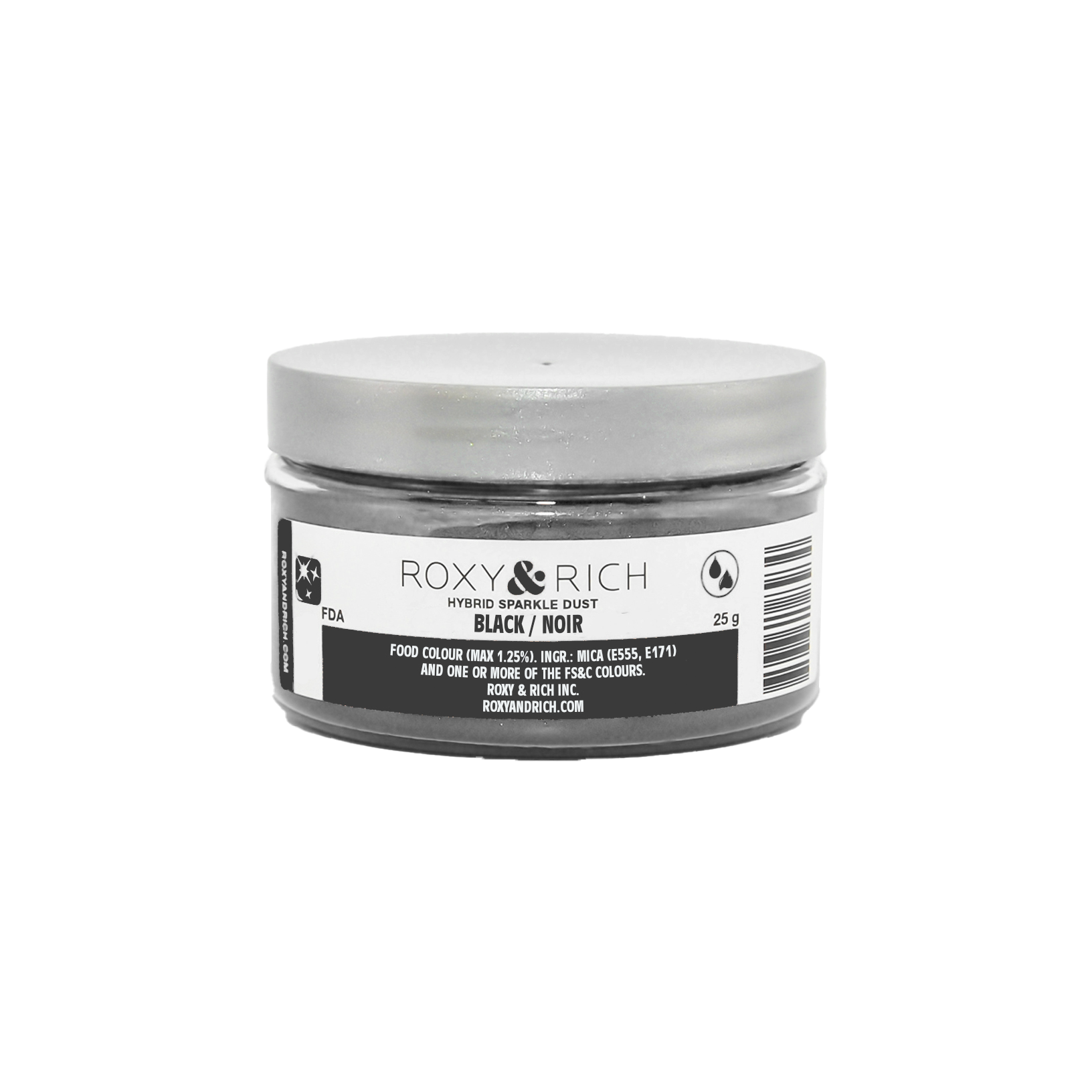 Poudre étincelante hybride Noir 25g - Roxy & Rich - Poudre étincelante - S25-014 - La Guilde Culinaire