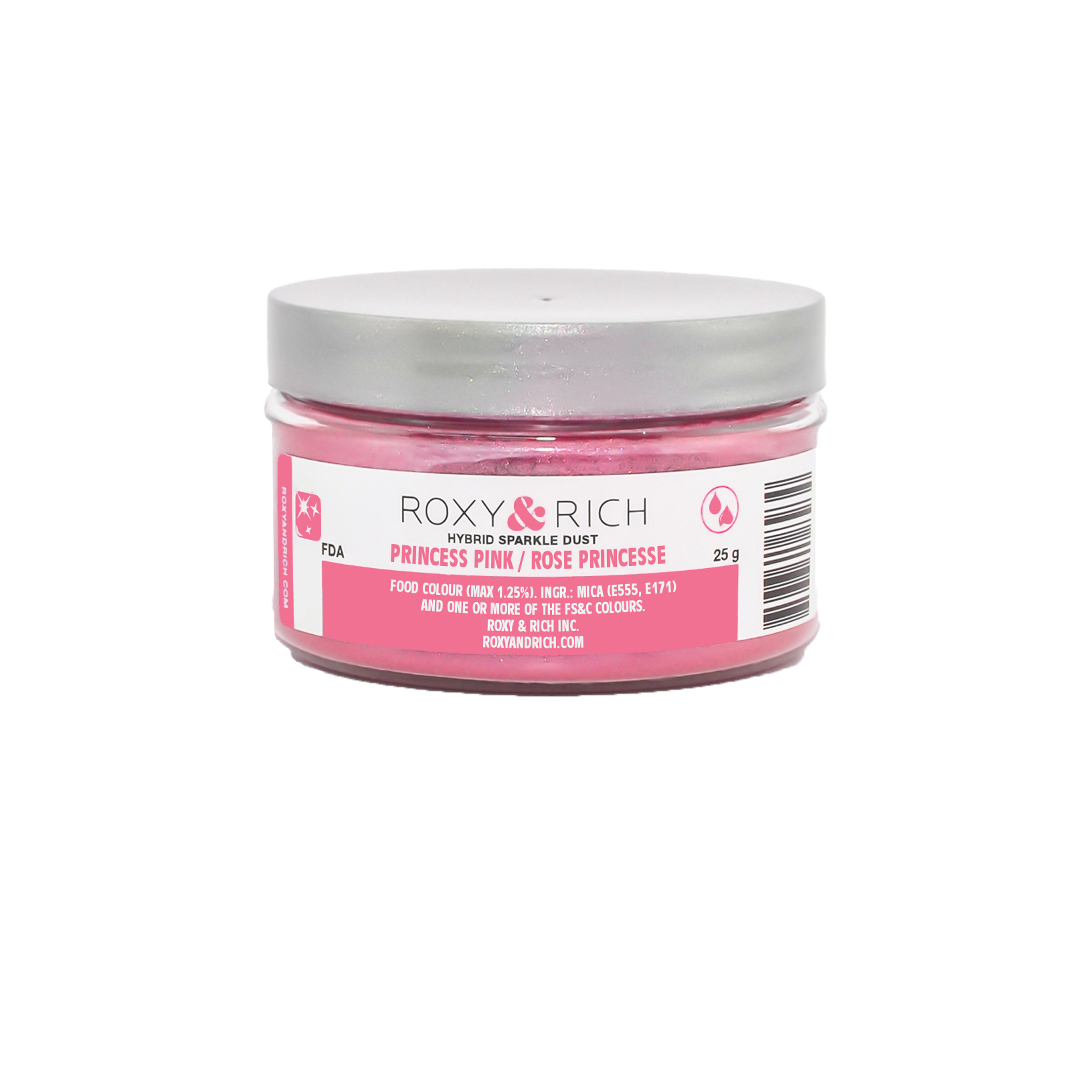 Poudre étincelante hybride Rose Princesse 25g - Roxy & Rich - Poudre étincelante - S25-020 - La Guilde Culinaire