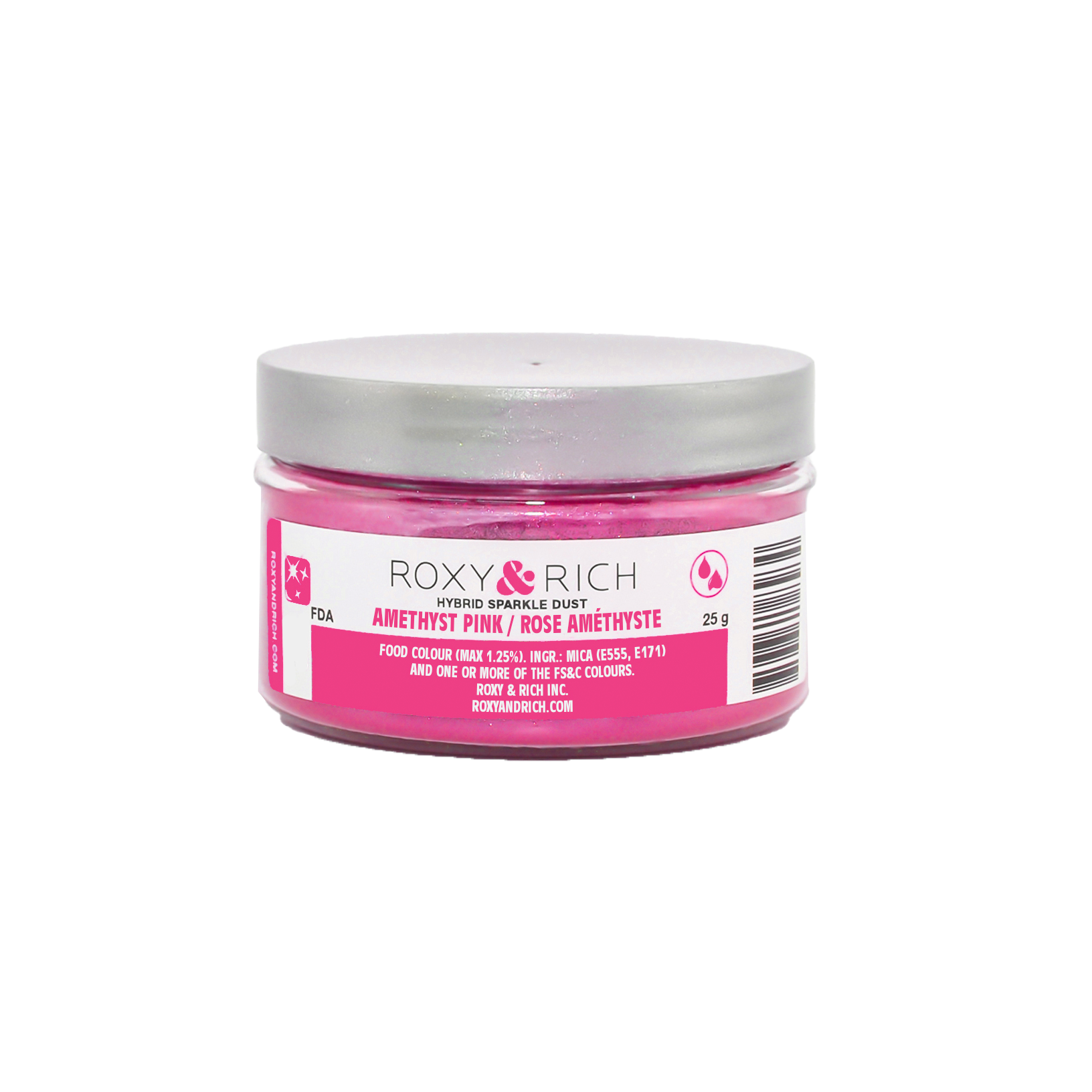 Poudre étincelante hybride Rose Améthyste 25g - Roxy & Rich - Poudre étincelante - S25-021 - La Guilde Culinaire