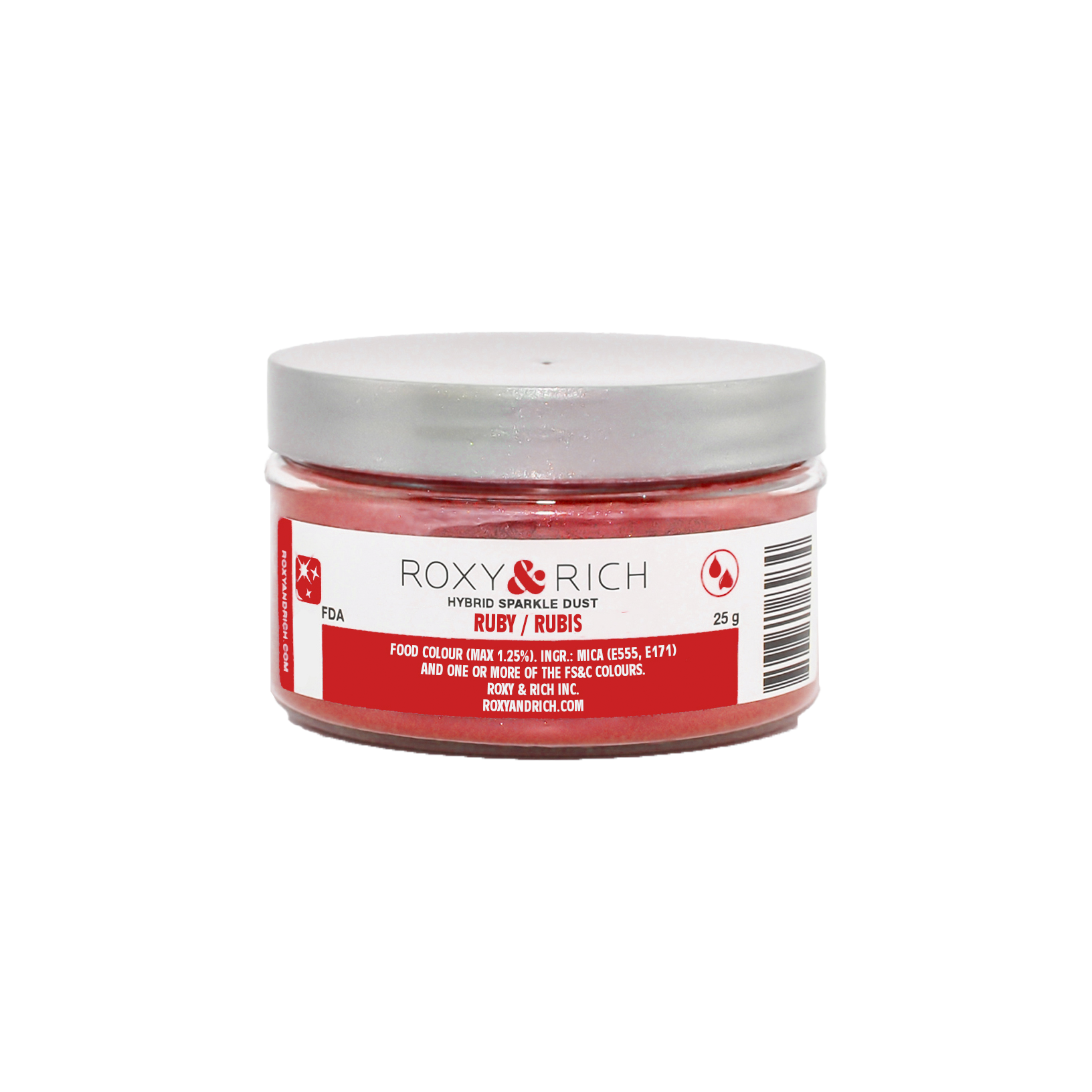 Poudre étincelante hybride Rubis 25g - Roxy & Rich - Poudre étincelante - S25-032 - La Guilde Culinaire