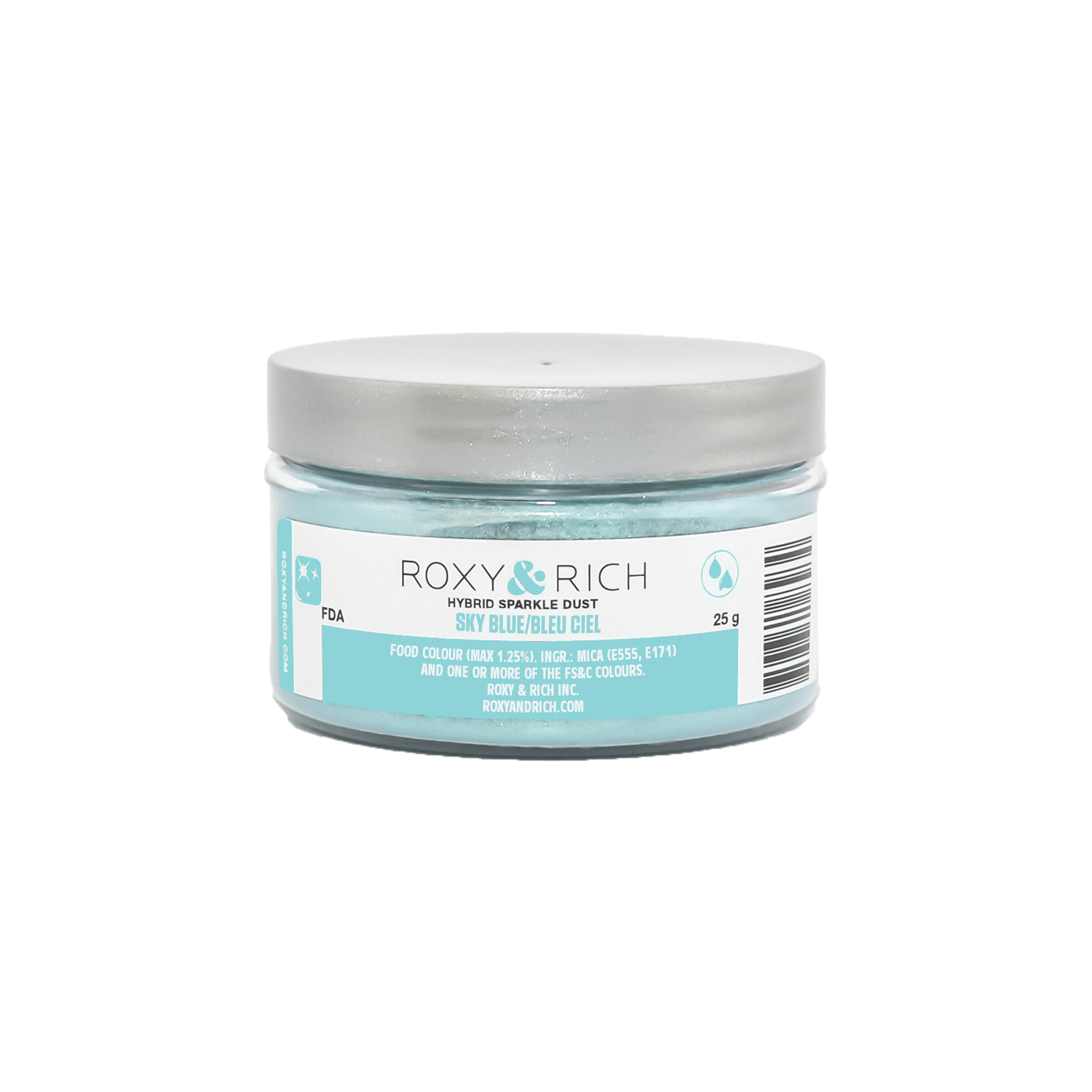 Poudre étincelante hybride Bleu Ciel 25g - Roxy & Rich - Poudre étincelante - S25-041 - La Guilde Culinaire