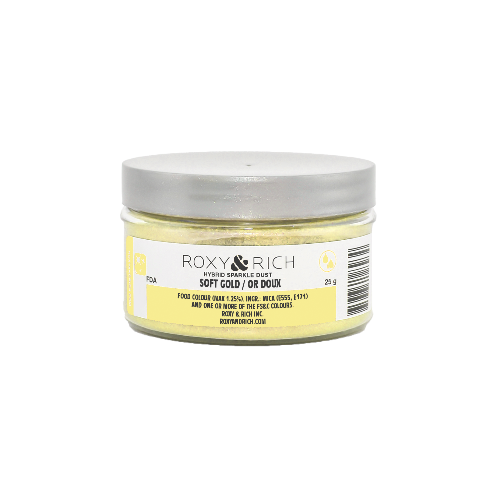 Poudre étincelante hybride Or Doux 25g - Roxy & Rich - Poudre étincelante - S25-045 - La Guilde Culinaire