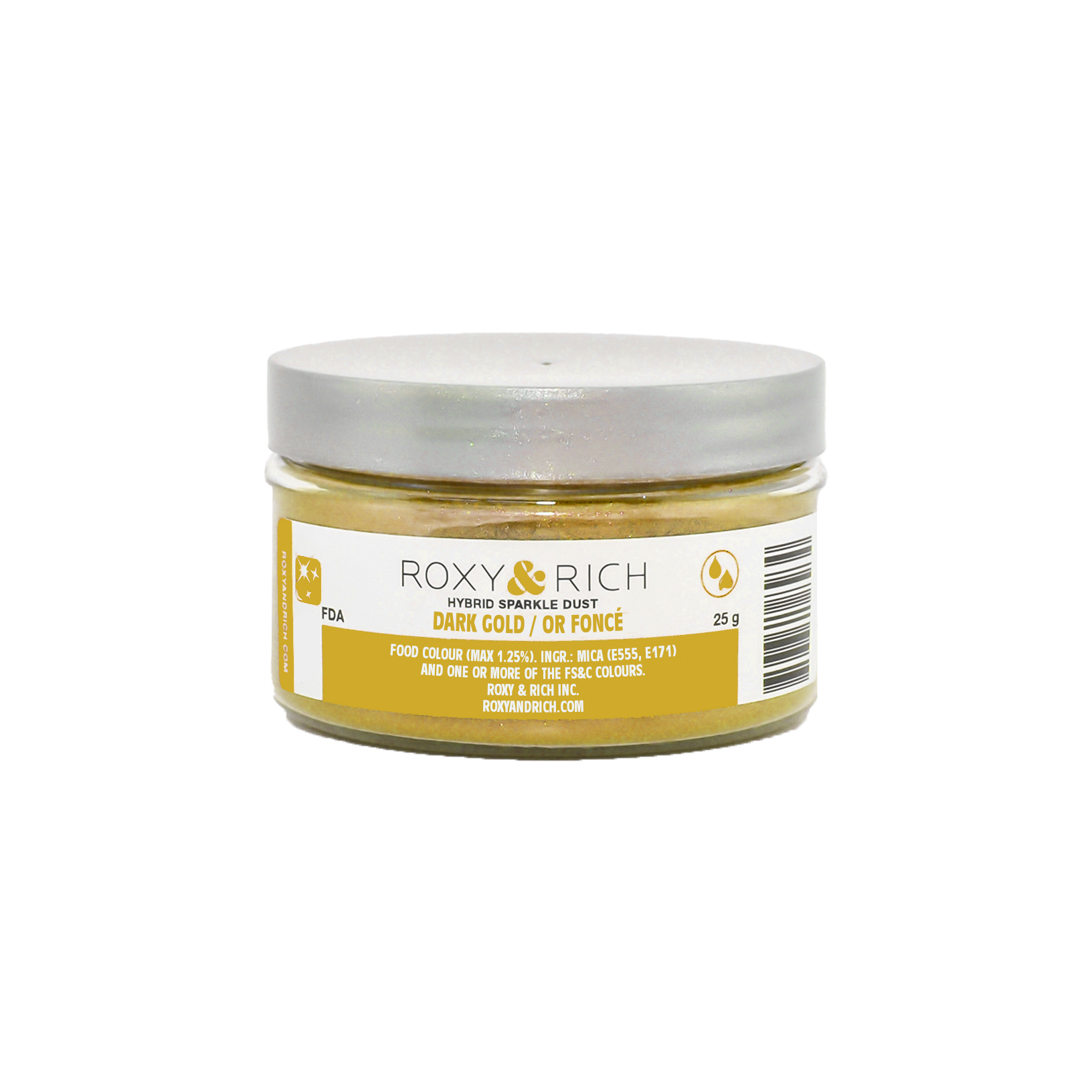 Poudre étincelante hybride Or Foncé 25g - Roxy & Rich - Poudre étincelante - S25-046 - La Guilde Culinaire