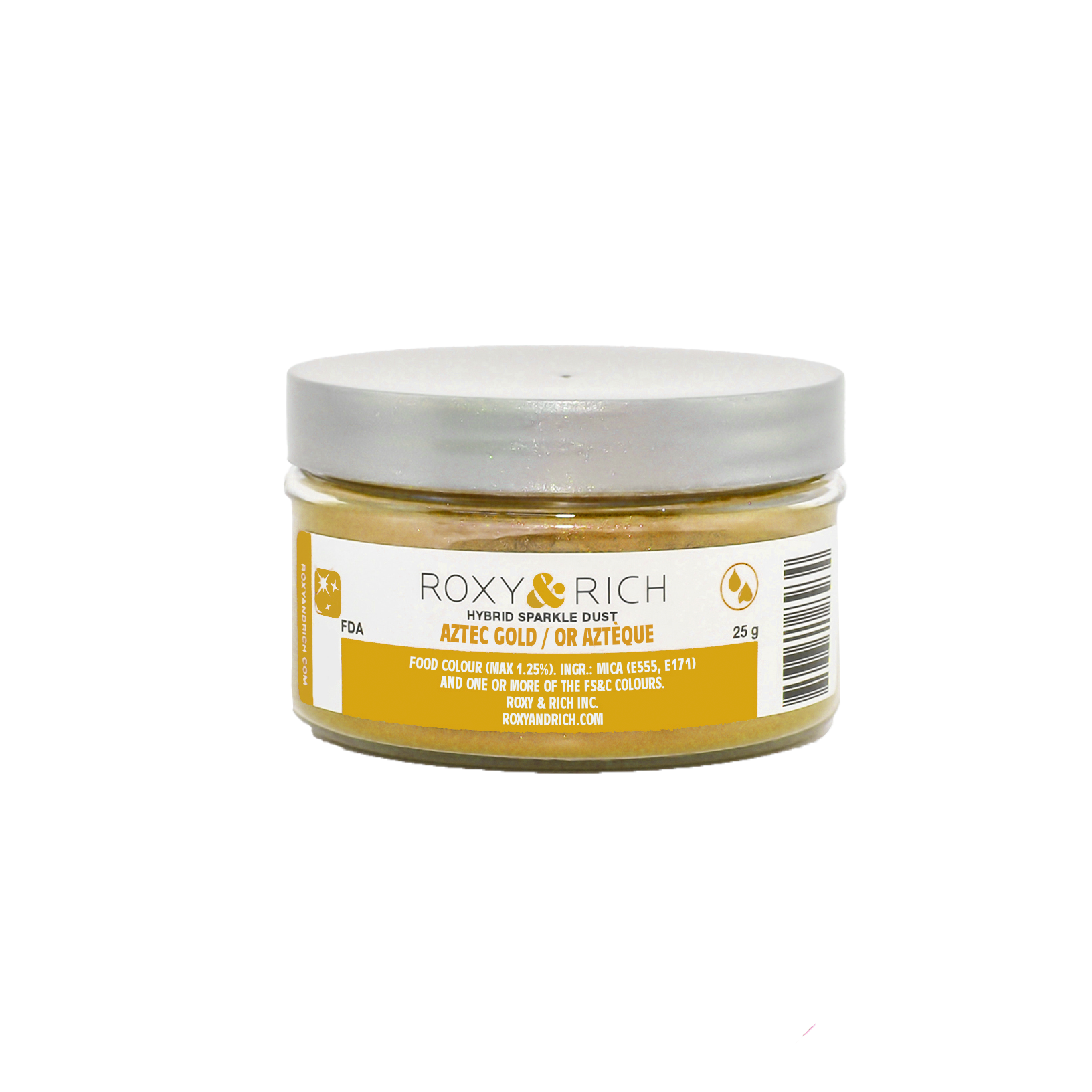Poudre étincelante hybride Or Aztèque 25g - Roxy & Rich - Poudre étincelante - S25-047 - La Guilde Culinaire