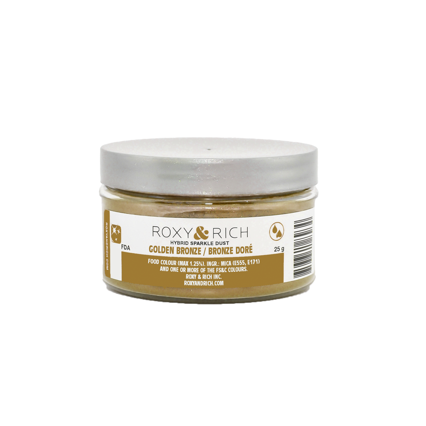 Poudre étincelante hybride Bronze Doré 25g - Roxy & Rich - Poudre étincelante - S25-051 - La Guilde Culinaire