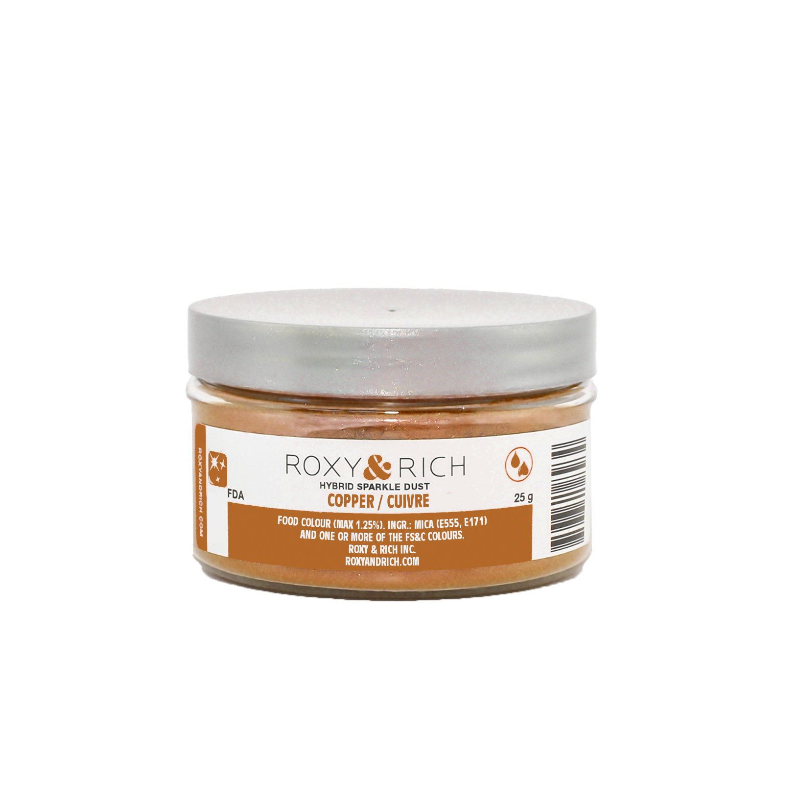 Poudre étincelante hybride Cuivre 25g - Roxy & Rich - Poudre étincelante - S25-052 - La Guilde Culinaire