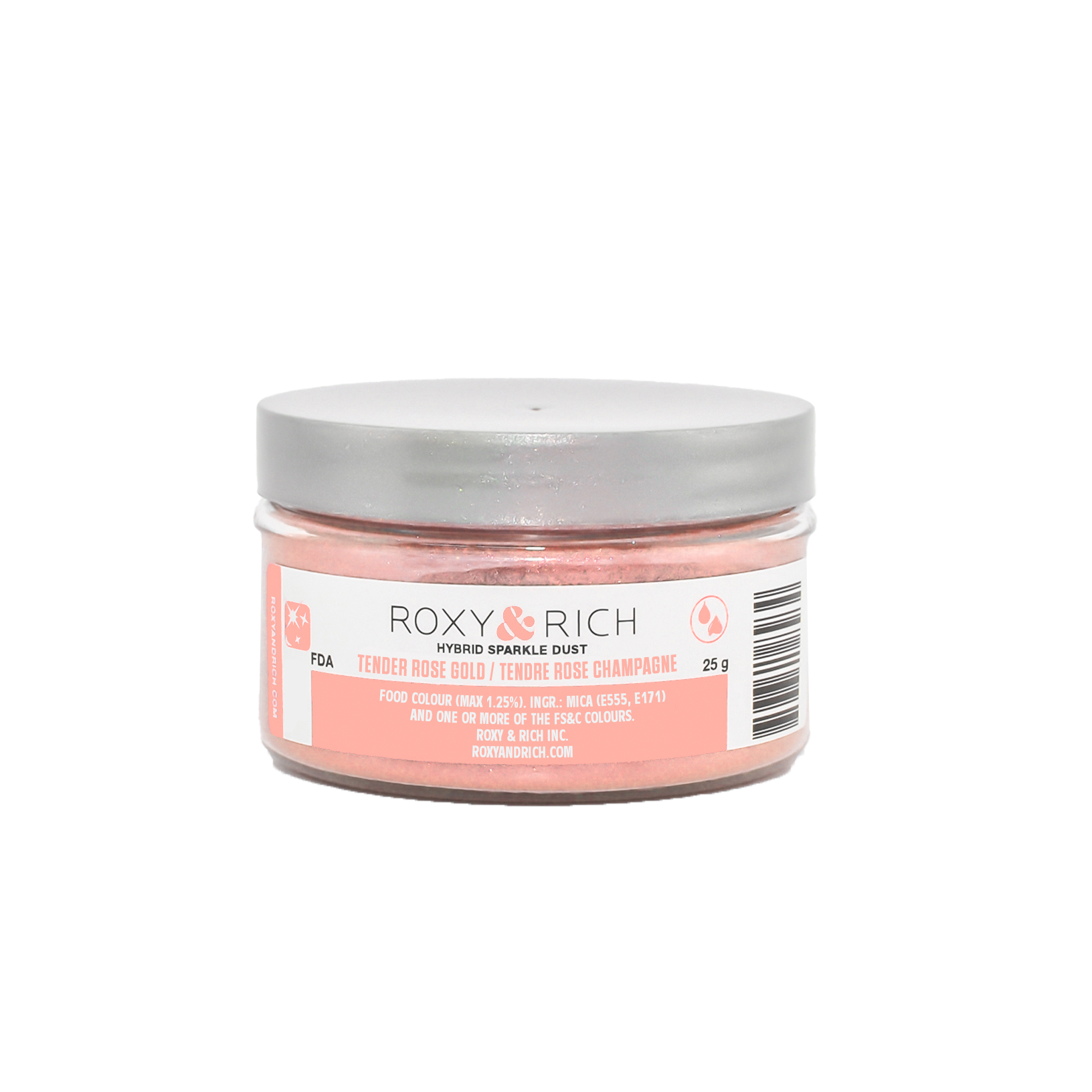 Poudre étincelante hybride Tendre Rose Champagne 25g - Roxy & Rich - Poudre étincelante - S25-053 - La Guilde Culinaire