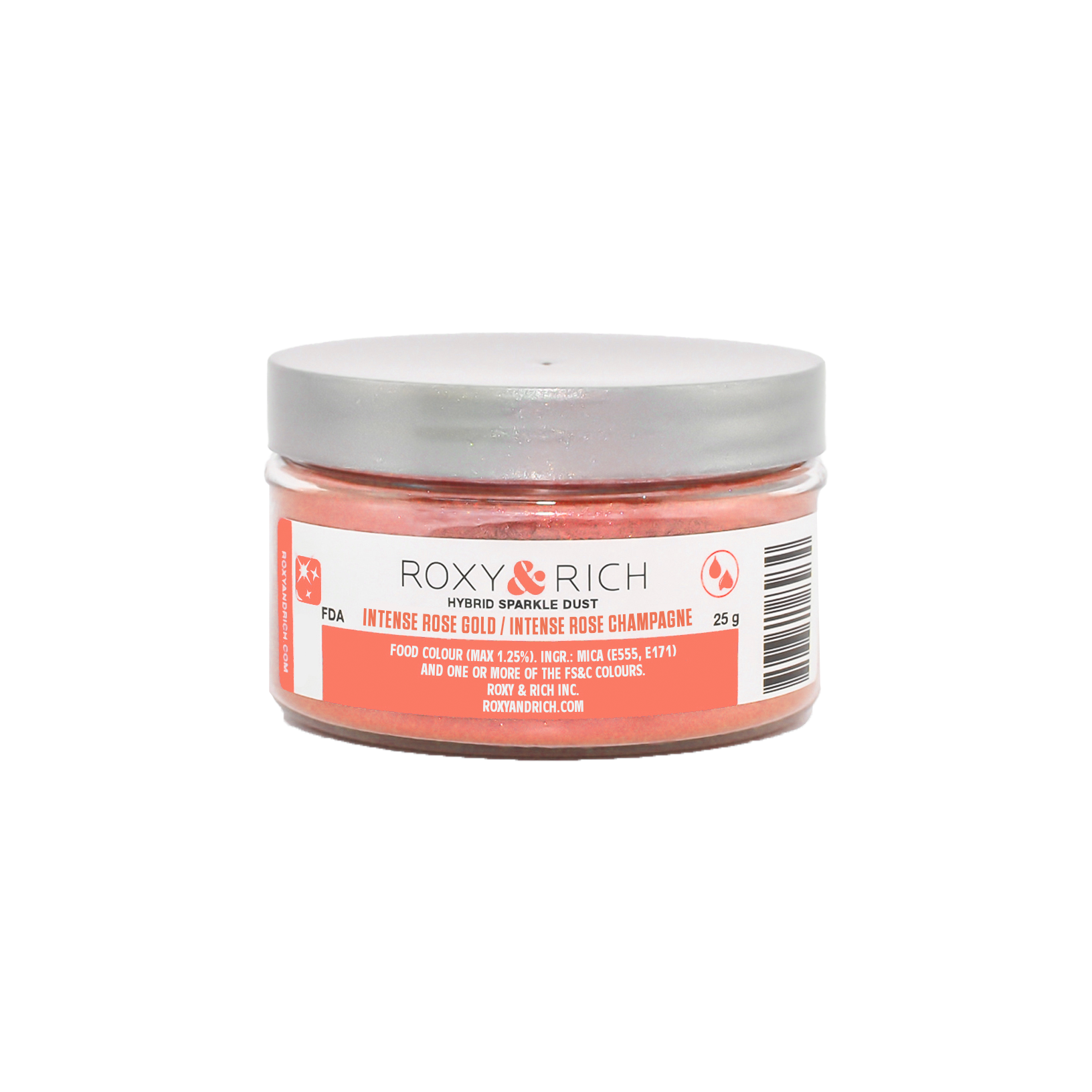 Poudre étincelante hybride Intense Rose Champagne 25g - Roxy & Rich - Poudre étincelante - S25-056 - La Guilde Culinaire
