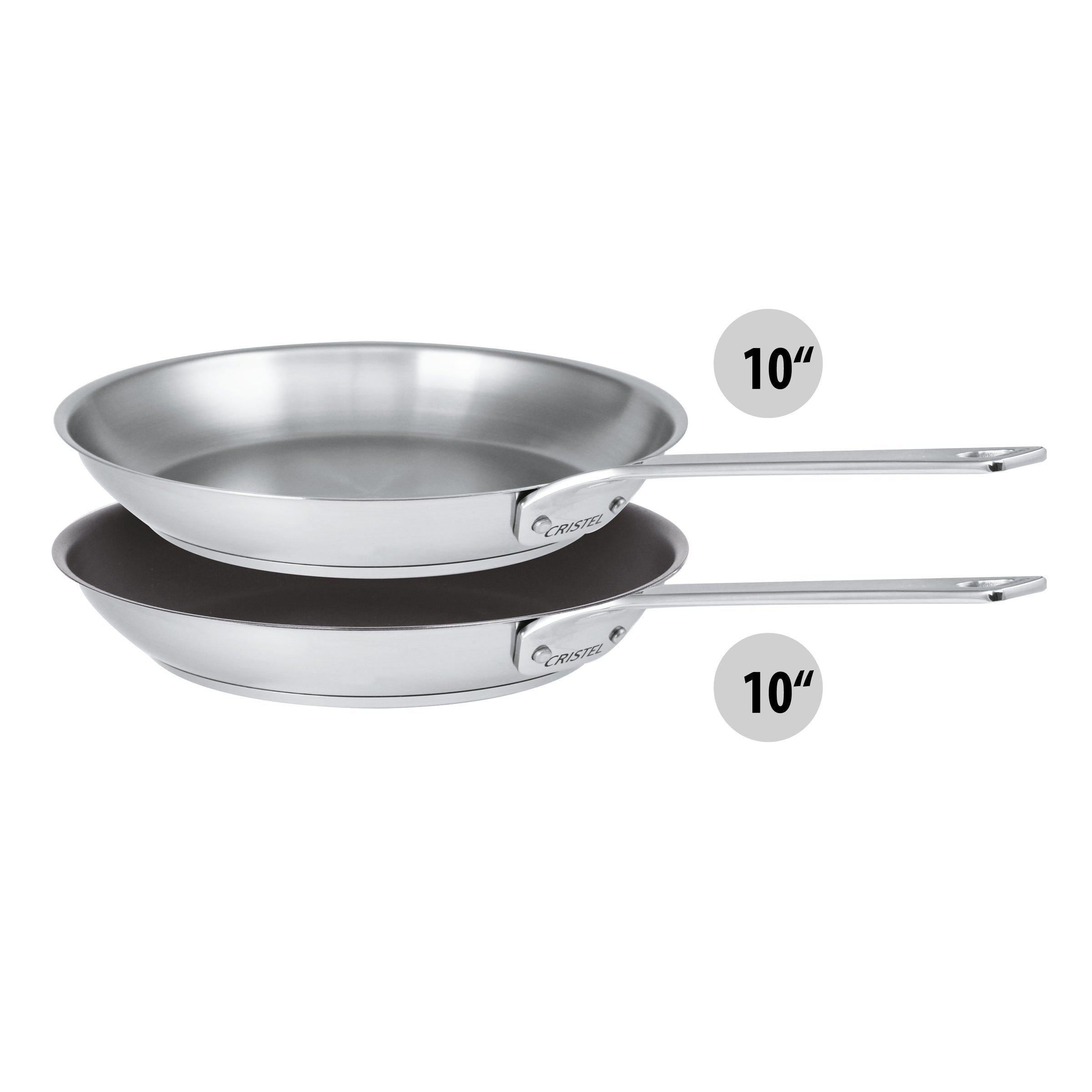 Ensemble de 2 Poêles à frire mixtes Cristel - Collection 1826 - Cristel - Poêle - - La Guilde Culinaire