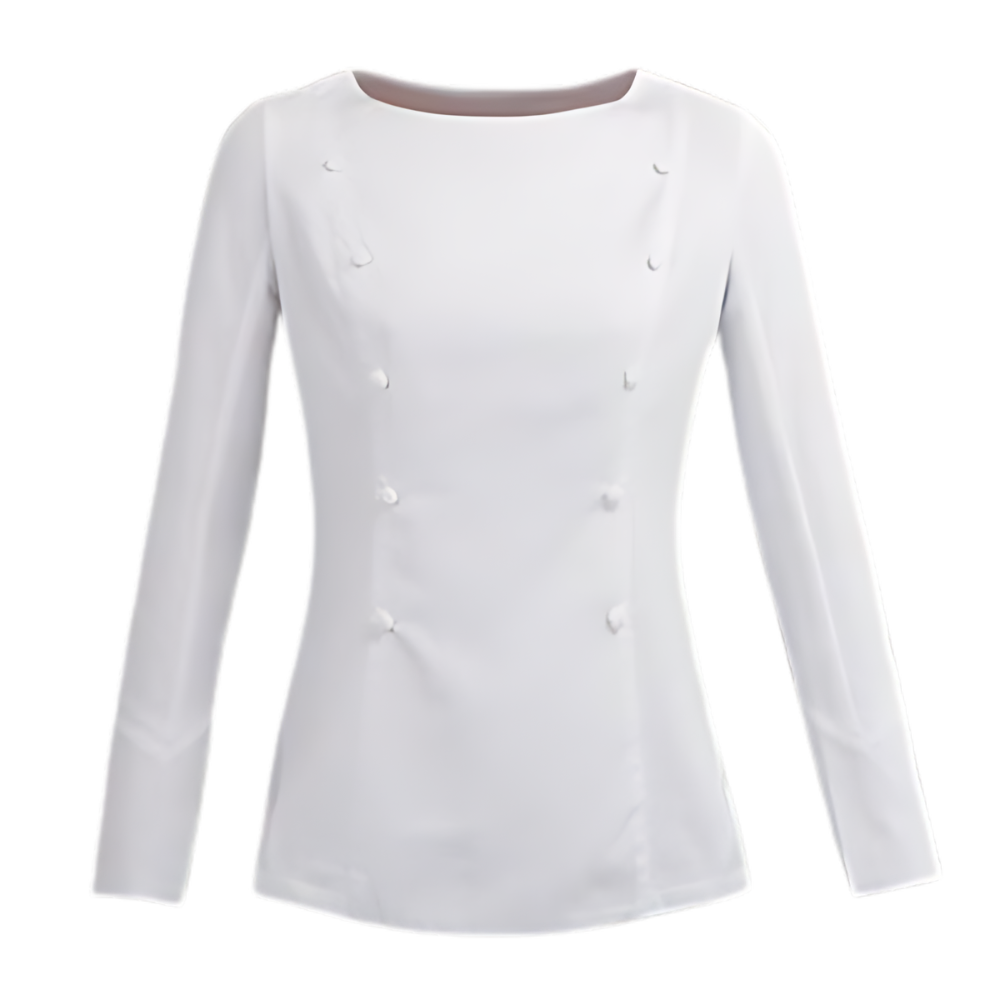 Veste de cuisine Sugar * Blanc Longues T00 - UE XS-34/36 - US 28/29 - Clement Design - Veste cuisine femme - SUGAR BLANC ML T0 DIS - La Guilde Culinaire