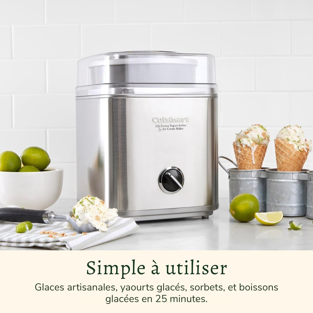 Sorbetière Pure Indulgence - Cuisinart - Sorbetière et turbine à glace - - La Guilde Culinaire