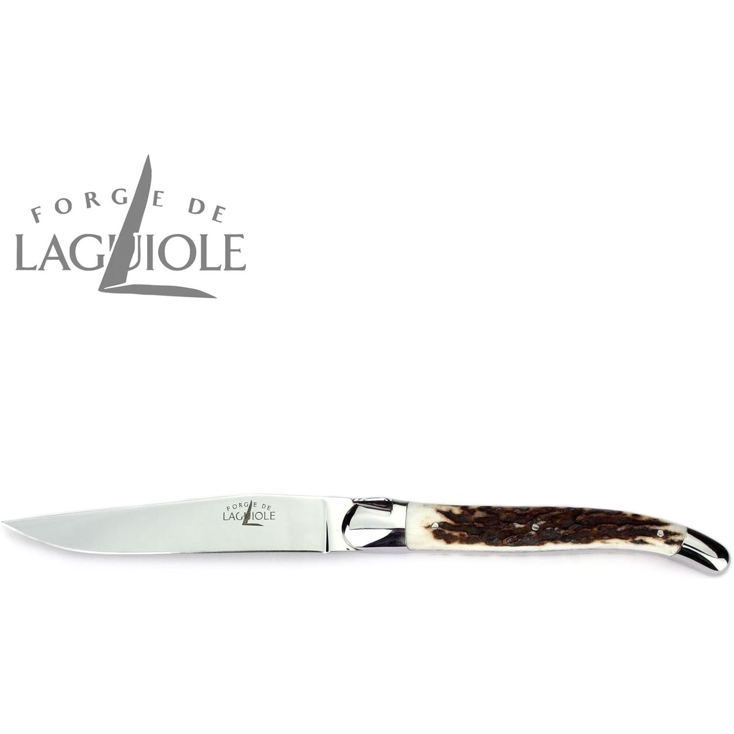 Coffret de 2 couteaux à steak, manche corne de cerf, coffret cadeau noir – Laguiole - Laguiole - Couteau à steak - - La Guilde Culinaire
