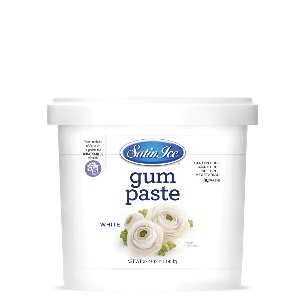 Pâte de gomme Blanc 1 kg/2.2 lb - Satin Ice - Fondant - - La Guilde Culinaire