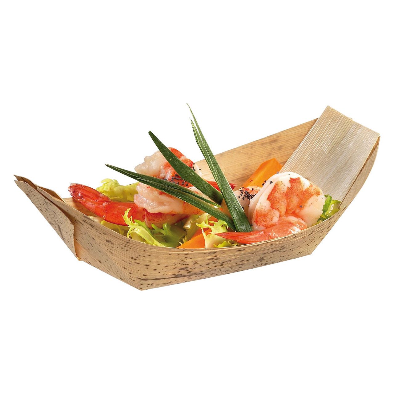 Jonque feuille bambou 90x45x20mm - Solia - Service de table jetable - - La Guilde Culinaire