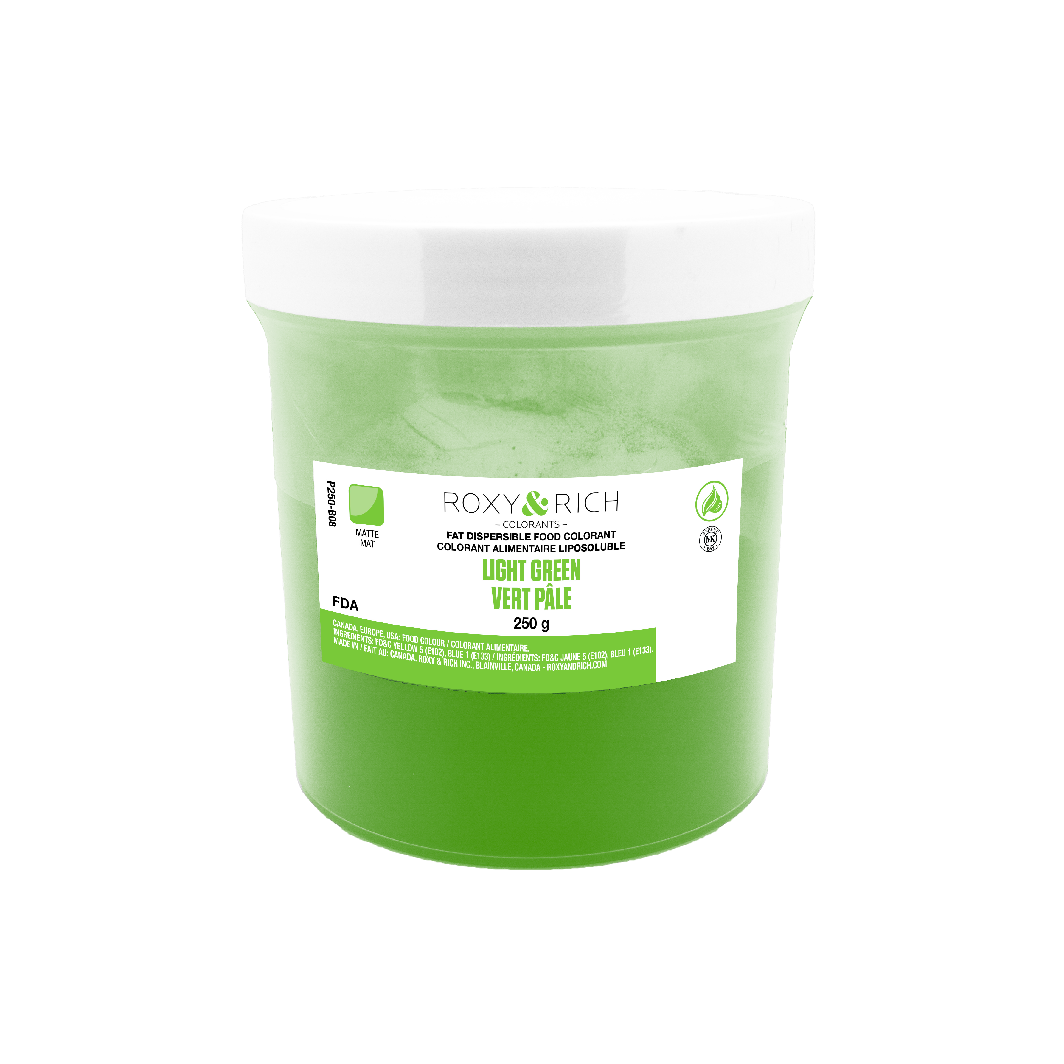 Colorant Alimentaire Liposoluble Vert Pâle 250g - Roxy & Rich - Colorant alimentaire liposoluble - P250-B08 - La Guilde Culinaire