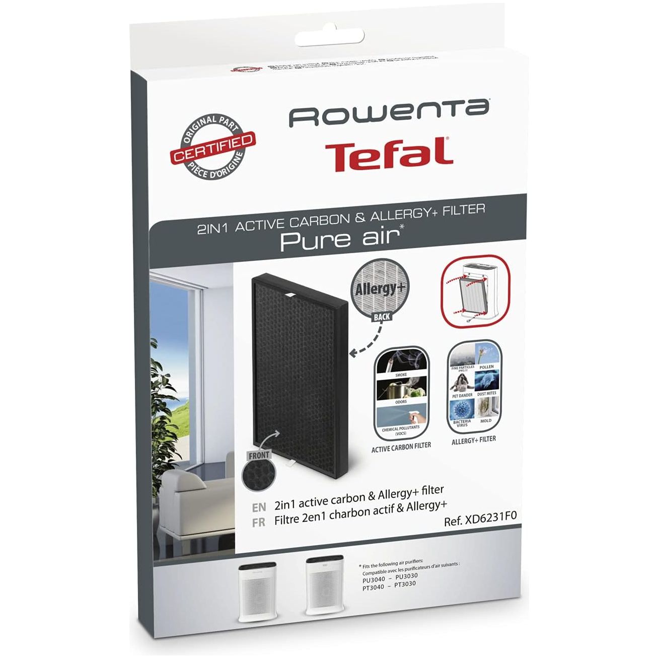 Filtre 2 en 1 Charbon & Allergie+ Pure Air - Rowenta - Rowenta - Filtres pour purificateurs d'air - - La Guilde Culinaire