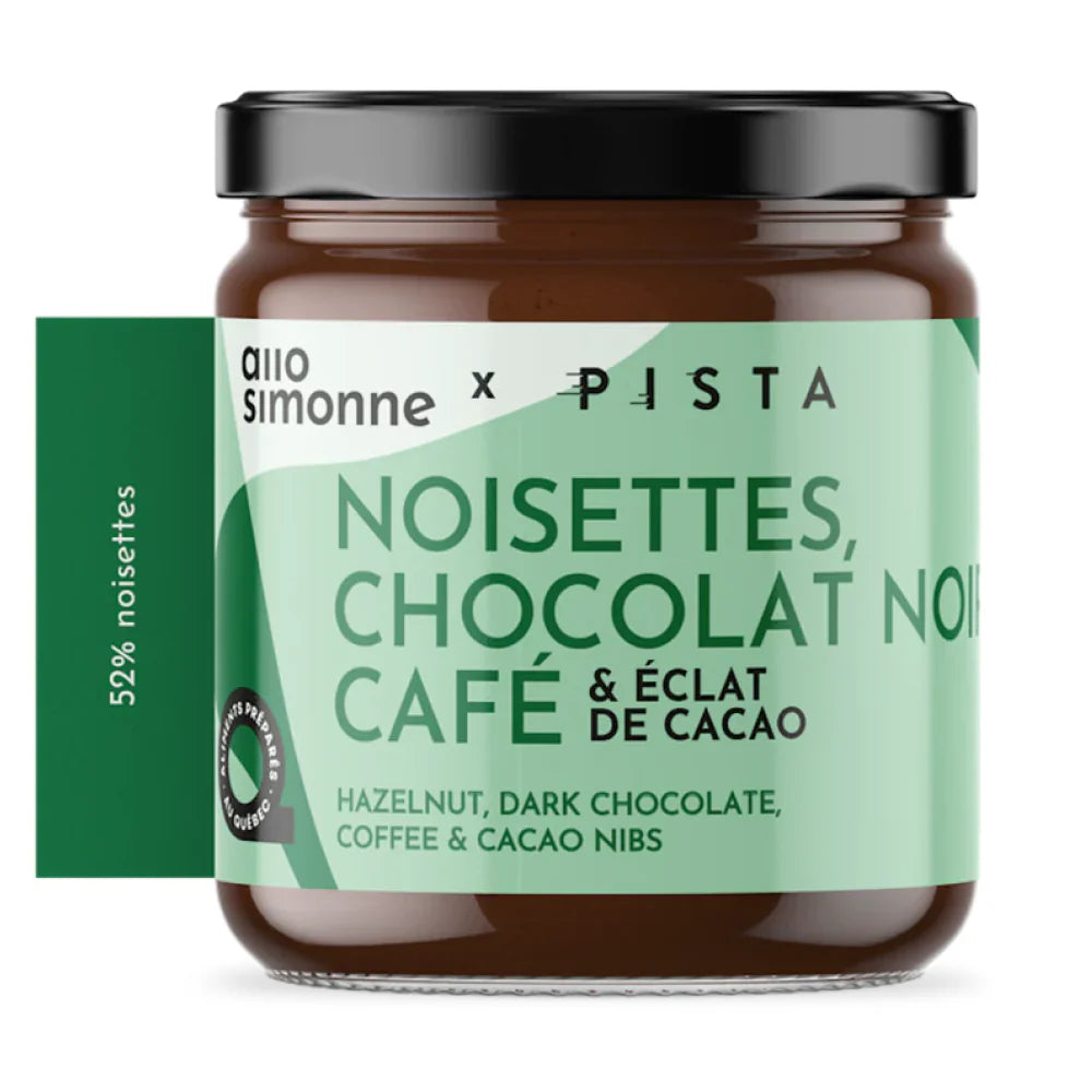 Tartinade Noisettes, Chocolat Noir, Éclats de cacao & Café Pista - Allo Simonne - Tartinade - - La Guilde Culinaire