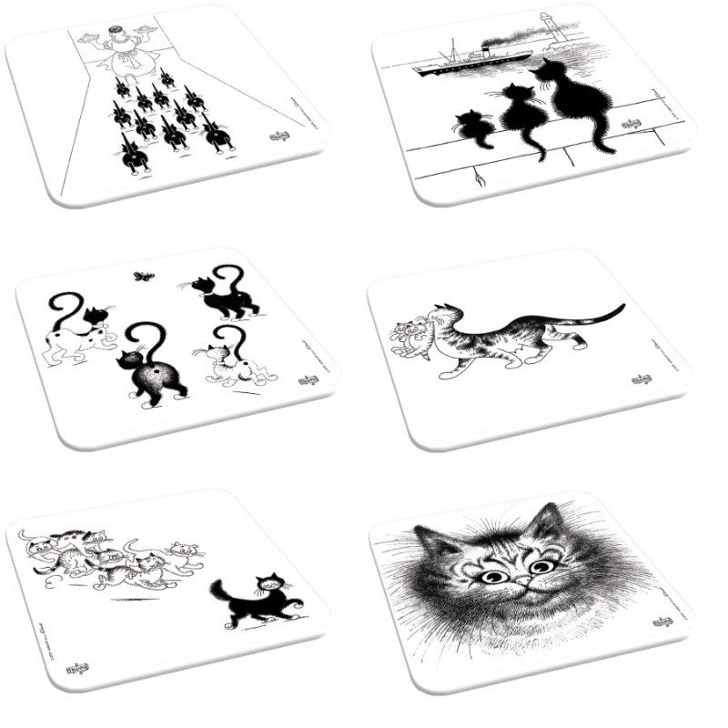 6 dessous de verres Assortiment de chats 2 - Chats Dubout - Editions Clouet - Dessous de verre - - La Guilde Culinaire