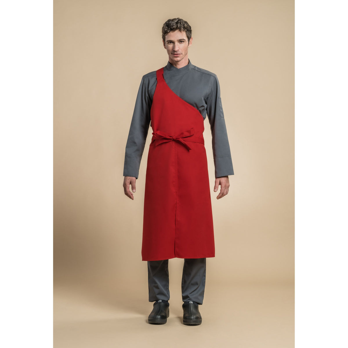 Tablier de boucher Aubrac Rouge T1 - Clement Design - Tablier cuisine - AUBRAC R T1 - La Guilde Culinaire
