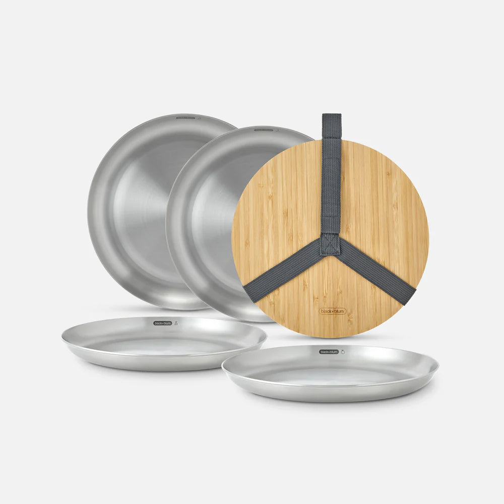 Set d'assiettes en inox - Black + Blum London - Boîte à repas - - La Guilde Culinaire