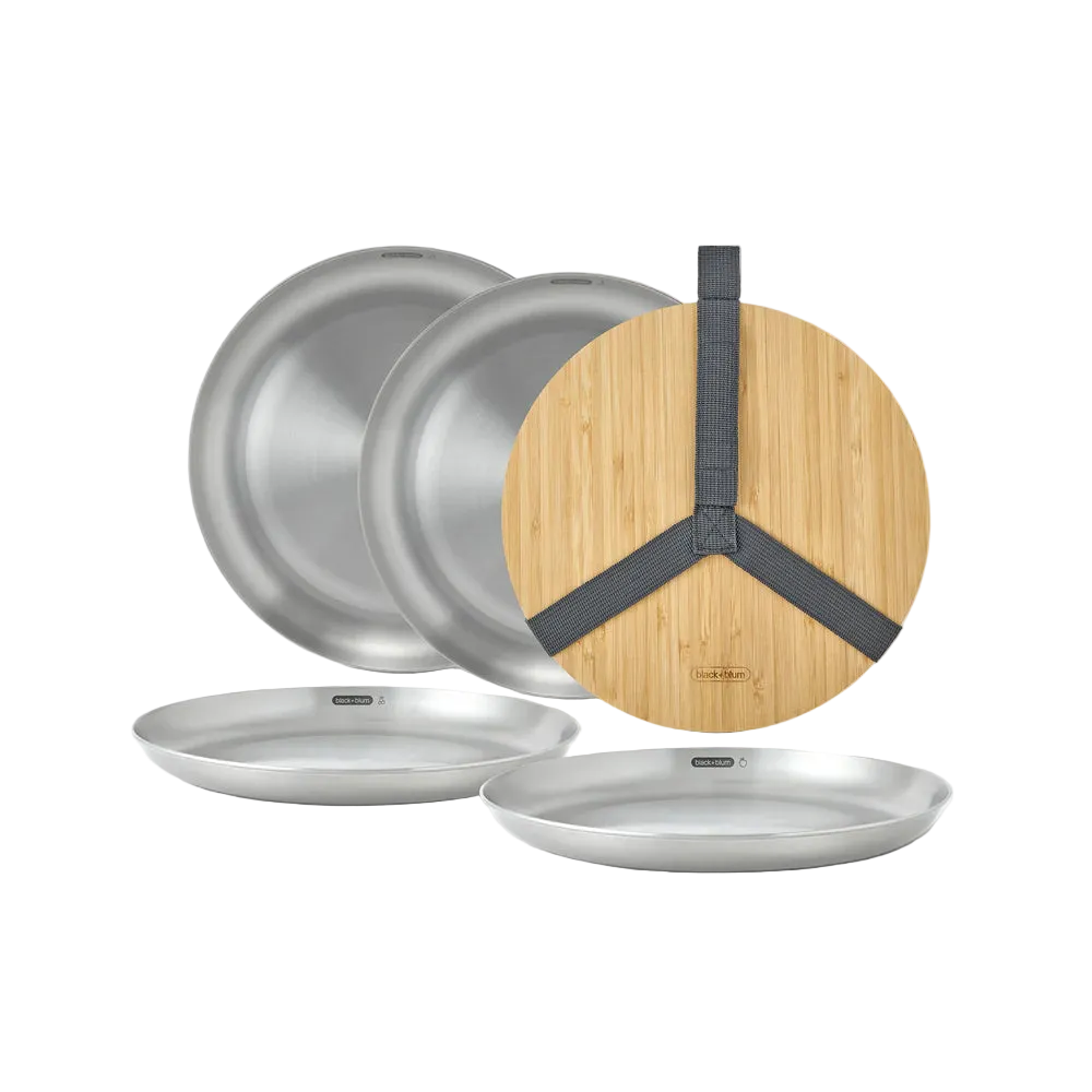 Set d'assiettes en inox - Black + Blum London - Boîte à repas - - La Guilde Culinaire