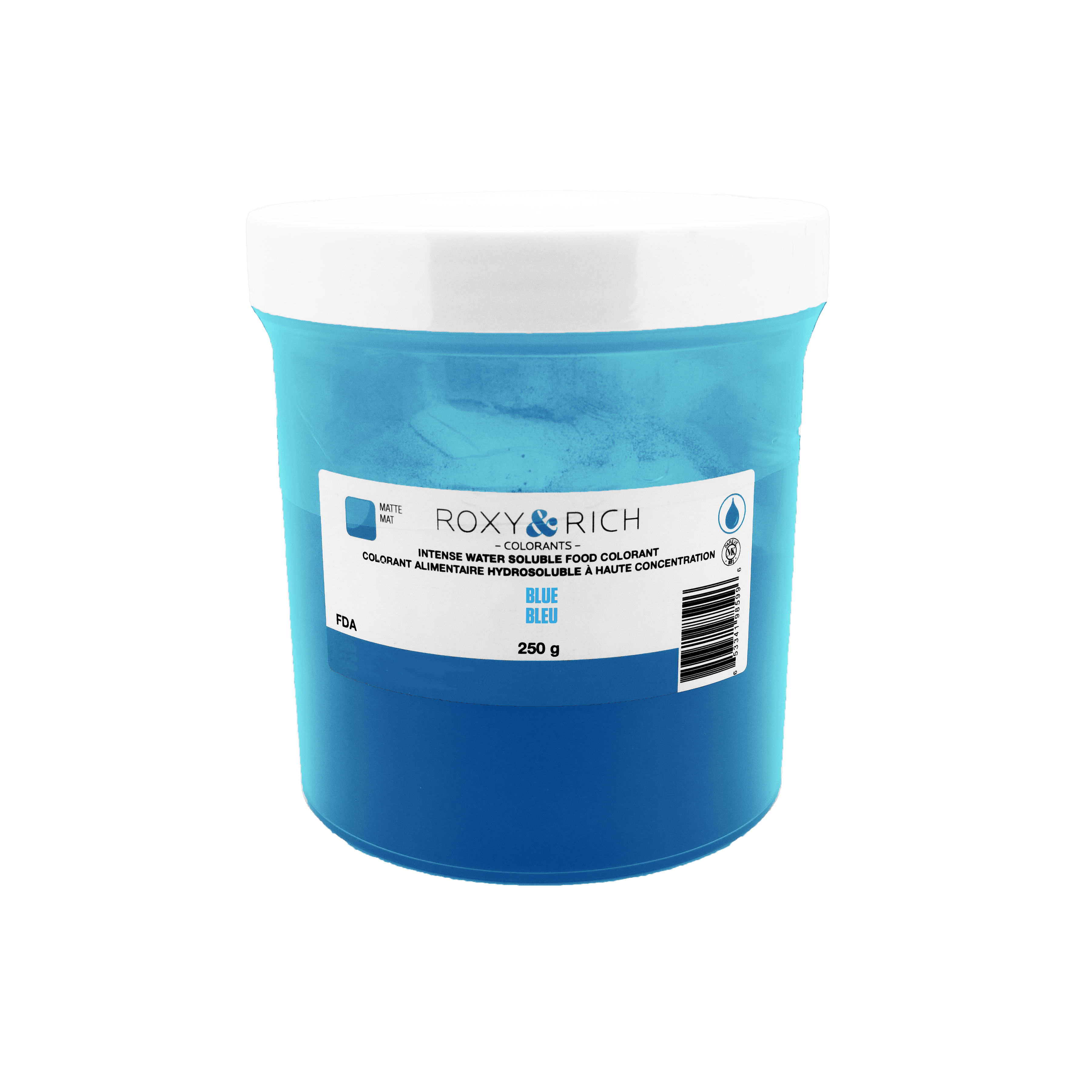 Colorant alimentaire hydrosoluble Bleu 250g - Roxy & Rich - Colorant alimentaire hydrosoluble - H250-004 - La Guilde Culinaire