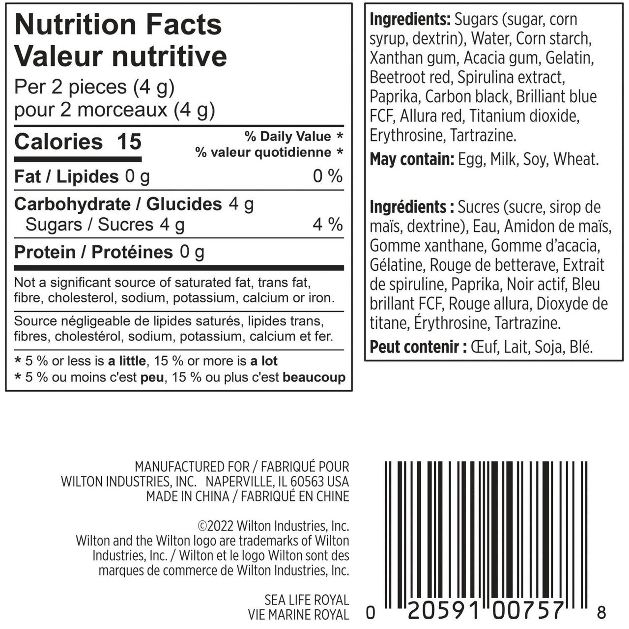 Décorations en glaçage royal - Thème vie marine (12 pièces) - Wilton - Décors sucrés - - La Guilde Culinaire