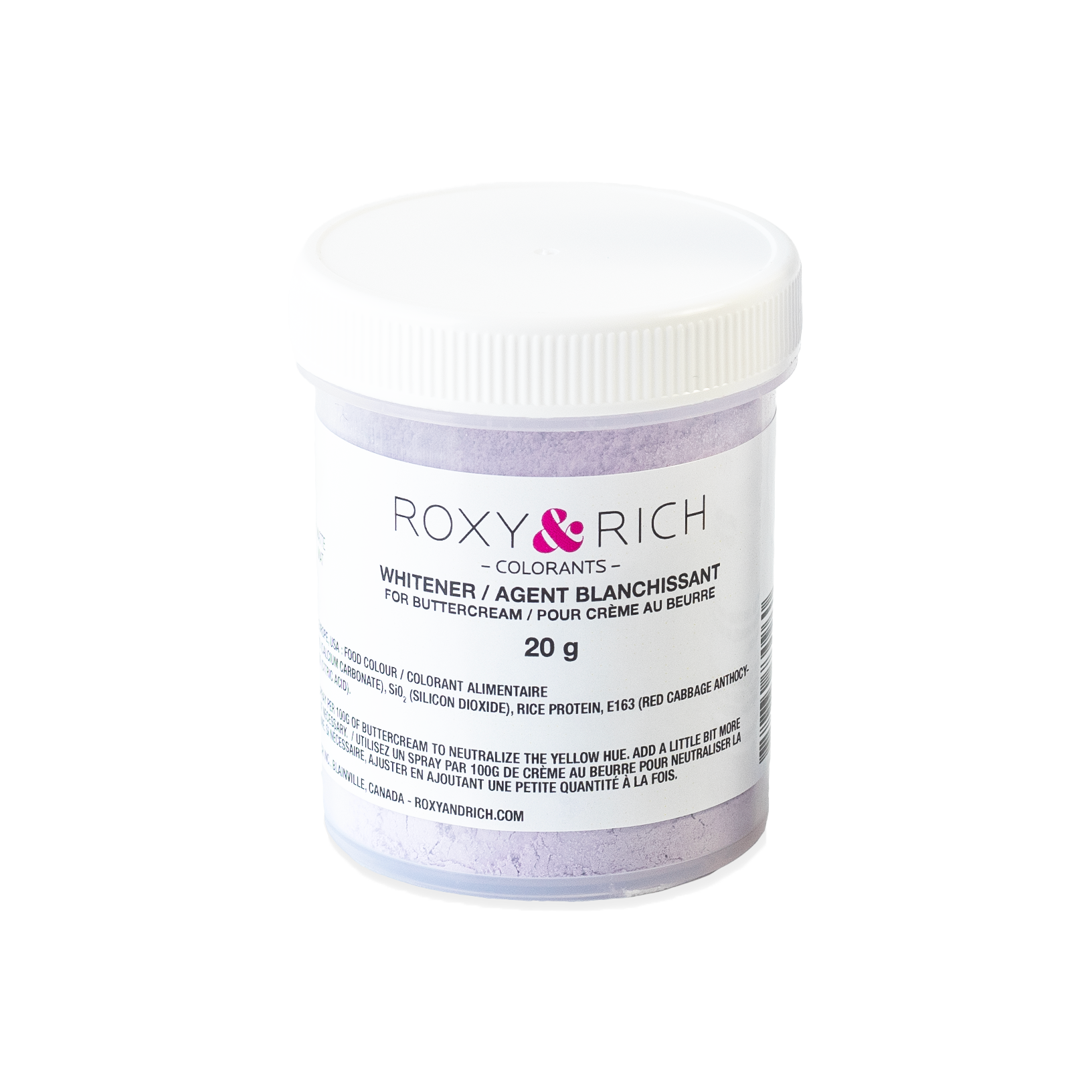 Agent blanchissant pour crème au beurre 20 g - Roxy & Rich - Colorant alimentaire liposoluble - CC20-000 - La Guilde Culinaire