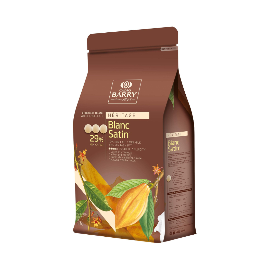 Chocolat Blanc Satin 29% cacao 5kg - Cacao Barry - Chocolat blanc - CHW-Q29SATI-CA-U77 - La Guilde Culinaire
