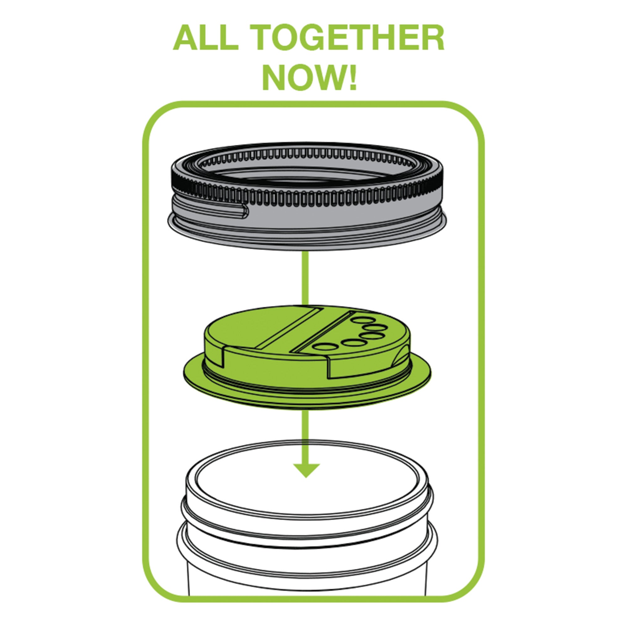 Couvercle à épices vert pour pots Mason - Jarware - Pot masson - - La Guilde Culinaire