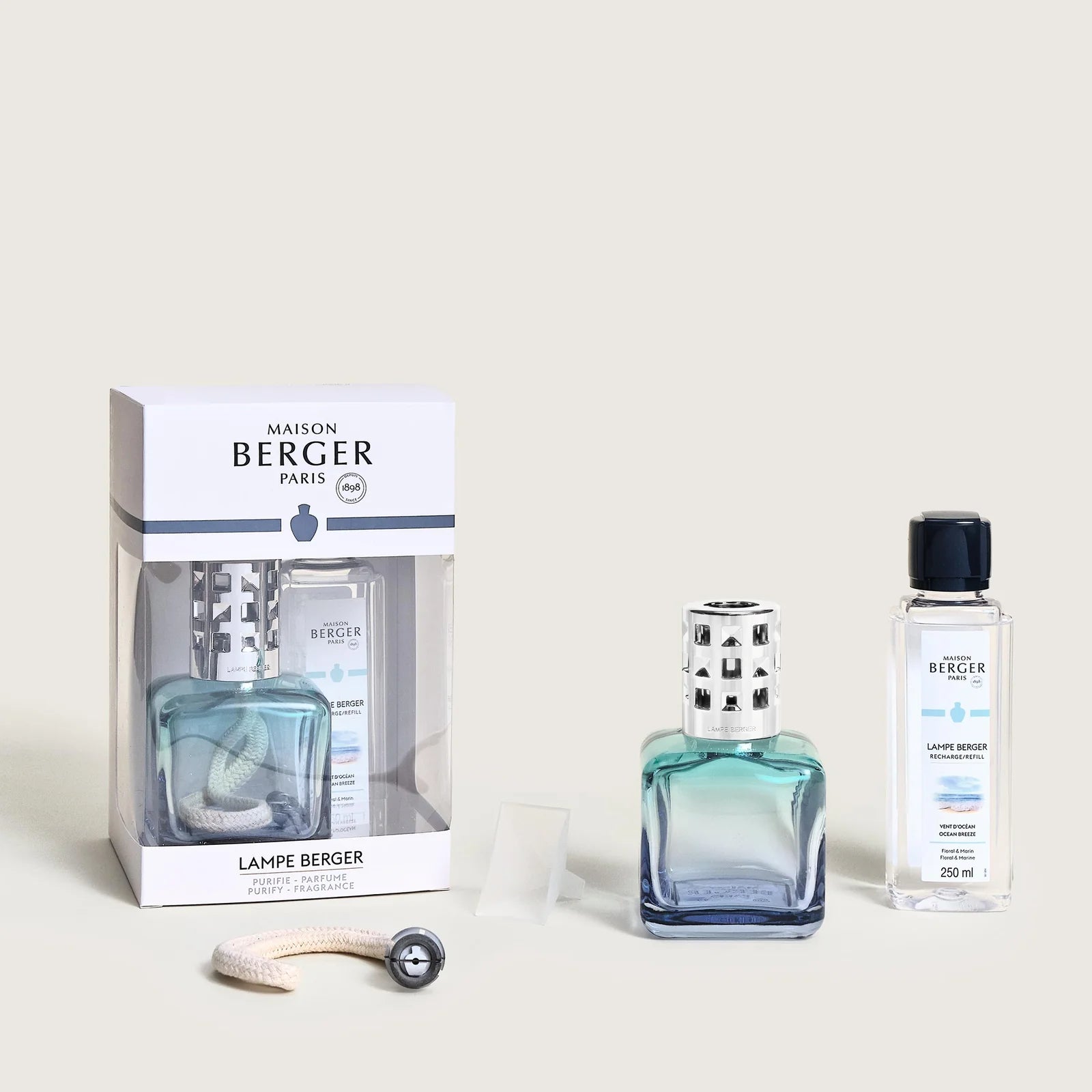 Coffret lampe Berger Glaçon Turquoise-bleue - Maison Berger Paris - Coffret Lampe Berger - - La Guilde Culinaire