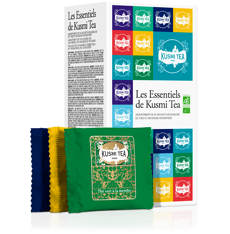 Les Essentiels - Étui carton de 24 sachets mousseline - Kusmi Tea - Thé et infusion - - La Guilde Culinaire