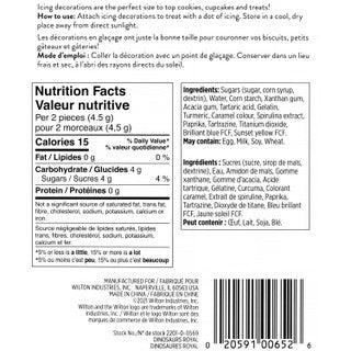 Décorations en glaçage royal - Dinosaures, 12 pièces - Wilton - Décors sucrés - - La Guilde Culinaire