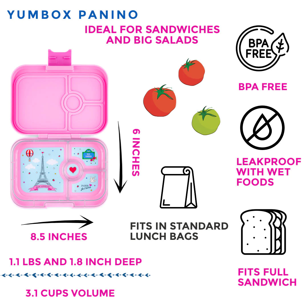 Yumbox Bento – Panino – Fifi Pink avec plateau Paris Je t'aime (4 compartiments) - Yumbox - Boîte à repas - - La Guilde Culinaire