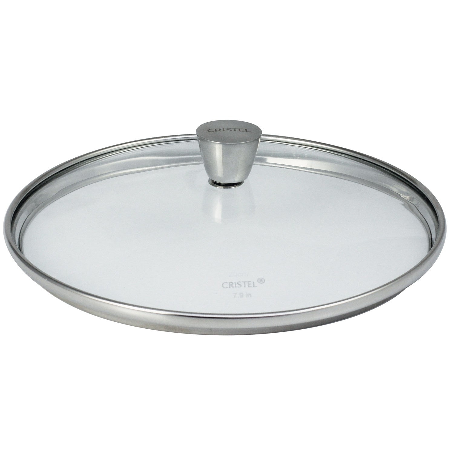 Couvercle en verre bombé bouton inox Cristel - Collection 1826 16 cm - Cristel - Couvercle pour poêle et casseroles - K16MV - La Guilde Culinaire