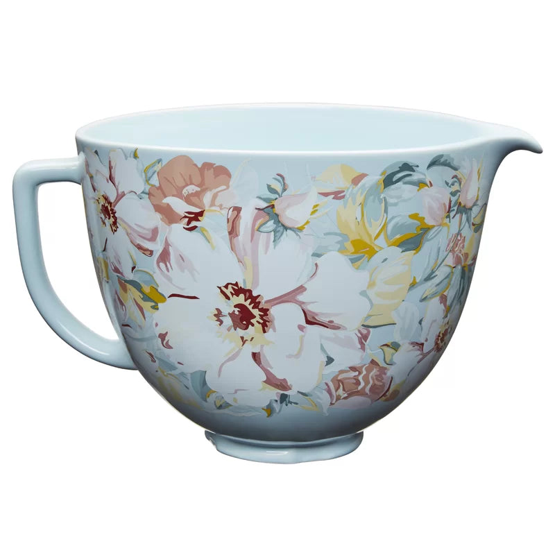 Bol en céramique motifs gardénia 3L-5qt pour KitchenAid - Kitchenaid - Bol batteur sur socle - - La Guilde Culinaire