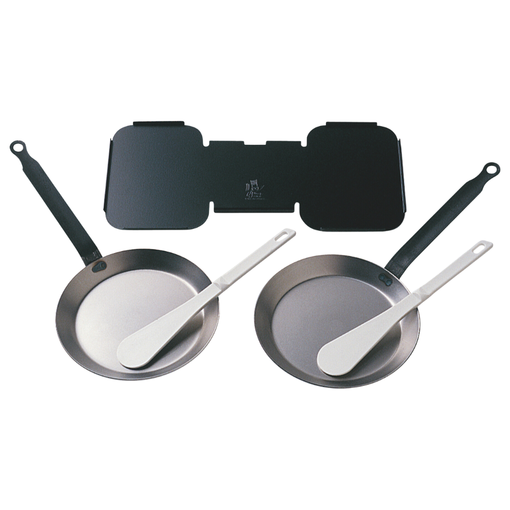 Bron Coucke REB02 – Kit Reblochonade Per Apparecchi BRÉZIÈRE Di Louis Tellier, 2 Padelle E Spatole In Acciaio Inox, Prodotto In Francia - 2