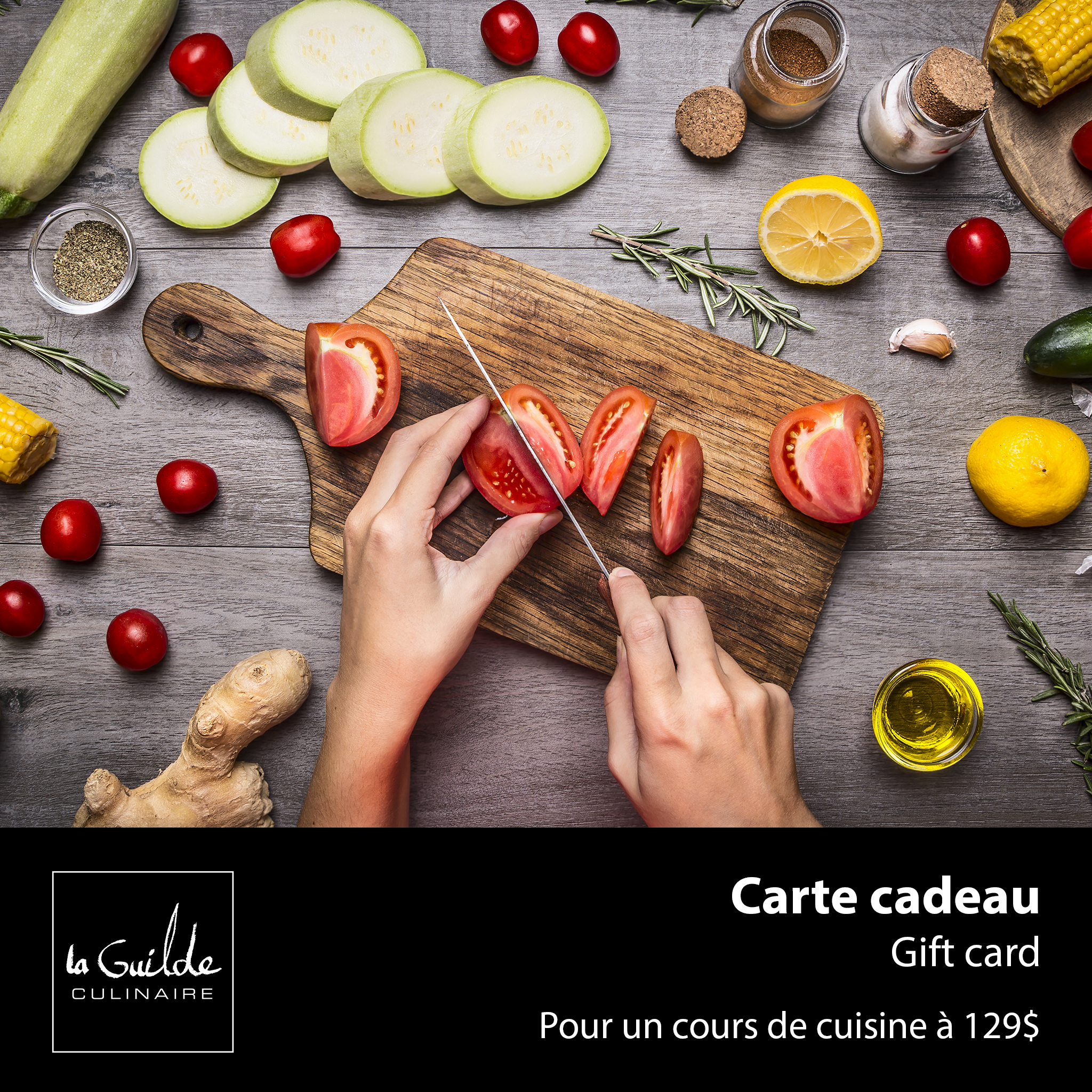 Carte cadeau - Cours de cuisine pour 1 personne - La Guilde Culinaire - Carte cadeau - - La Guilde Culinaire
