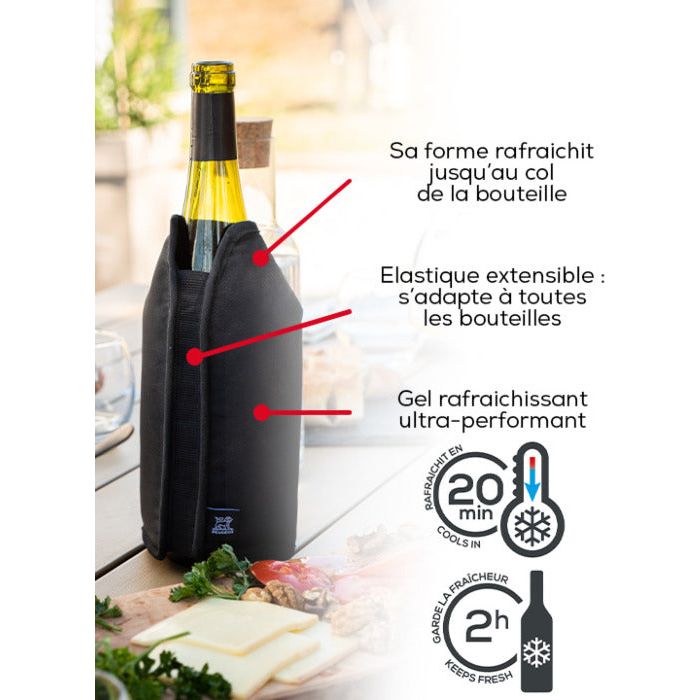 Rafraîchisseur extensible Vins & Champagnes, noir, 23 cm - Peugeot - Pichet et carafe - - La Guilde Culinaire