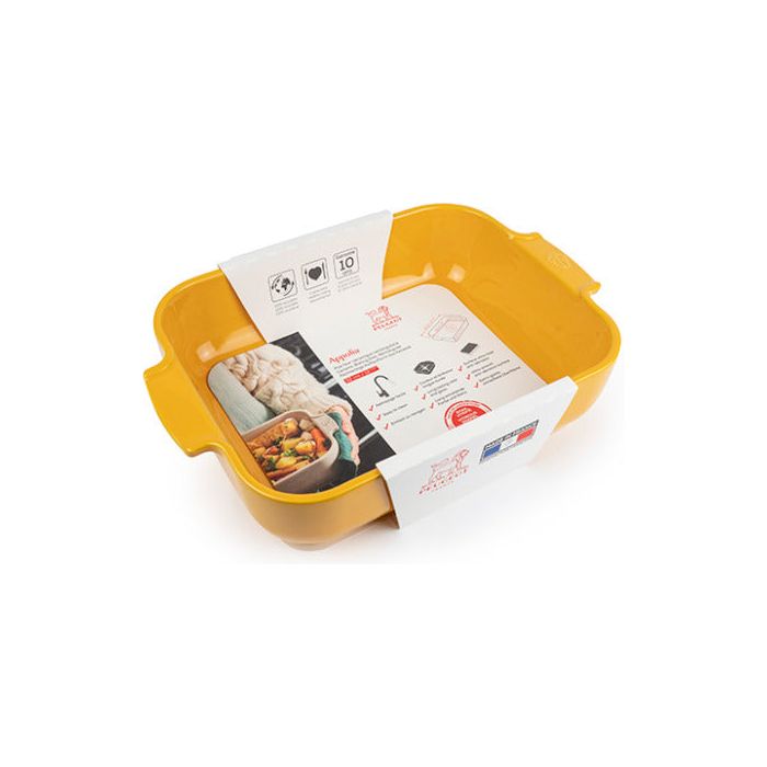 APPOLIA - Plat four céramique rectangle jaune safran 32 cm - 12.5in ! - Peugeot - Plat pour four - - La Guilde Culinaire
