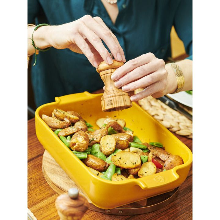 APPOLIA - Plat four céramique rectangle jaune safran satin 25 cm - 10in - Peugeot - Plat pour four - - La Guilde Culinaire