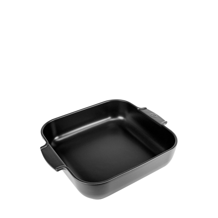 APPOLIA - Plat four céramique carré noir satin 36 cm - 14.25in ! - Peugeot - Plat pour four - - La Guilde Culinaire