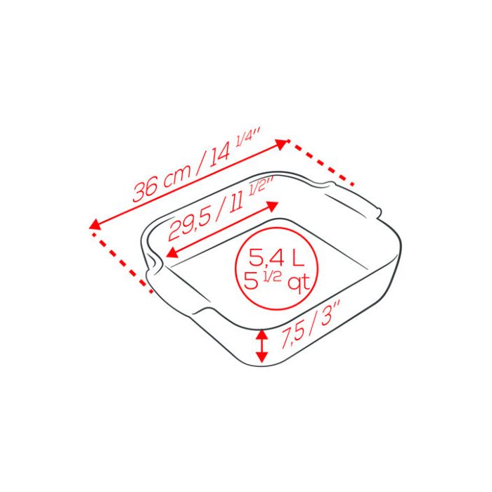 APPOLIA - Plat four céramique carré noir satin 36 cm - 14.25in ! - Peugeot - Plat pour four - - La Guilde Culinaire