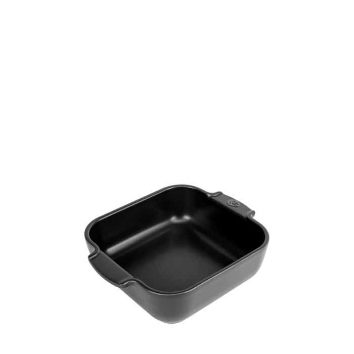 APPOLIA - Plat four céramique carré noir satin 21 cm - 8.25in ! - Peugeot - Plat pour four - - La Guilde Culinaire