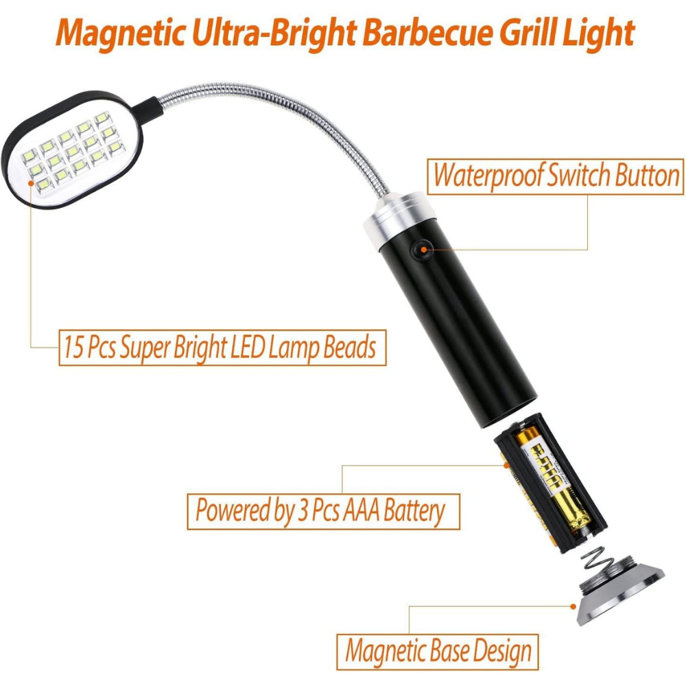 Lampe de gril rotative, argent - Outset - Lampe gril - - La Guilde Culinaire