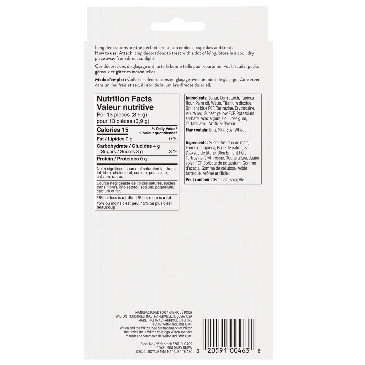 Mini décorations en sucre arc-en-ciel en forme de marguerite - Wilton - Décors sucrés - - La Guilde Culinaire
